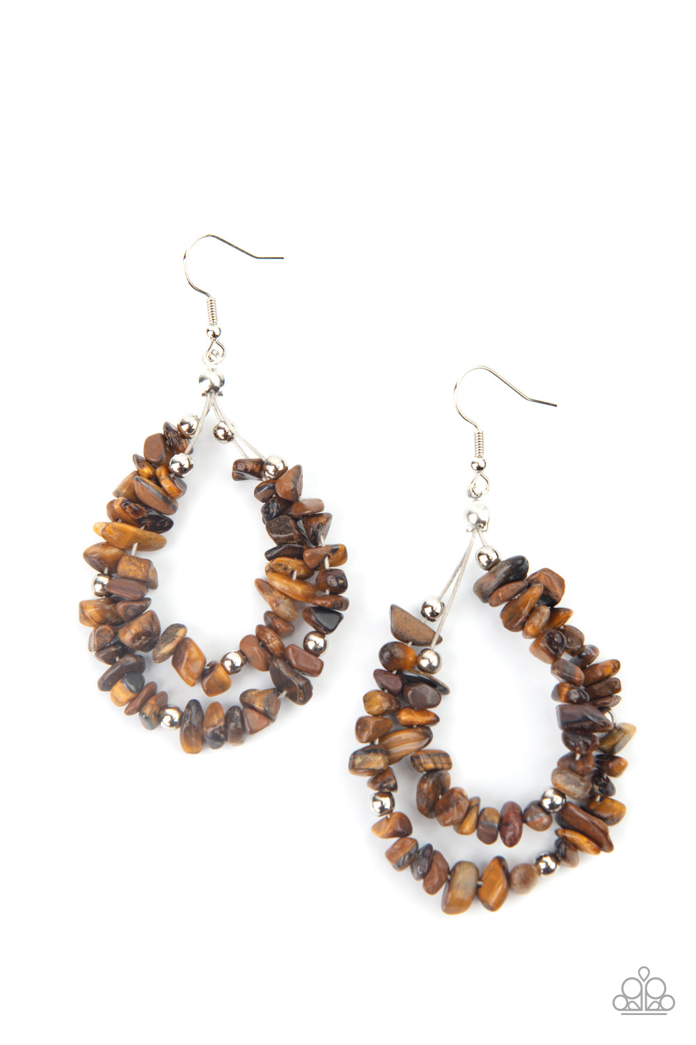 Paparazzi Accessories - Canyon Rock Art - Brown Earrings #0732