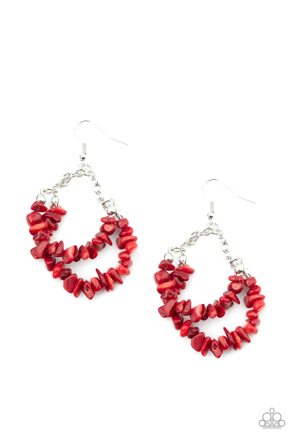 Paparazzi - Rainbow Rock Gardens - Red Earrings  #0871