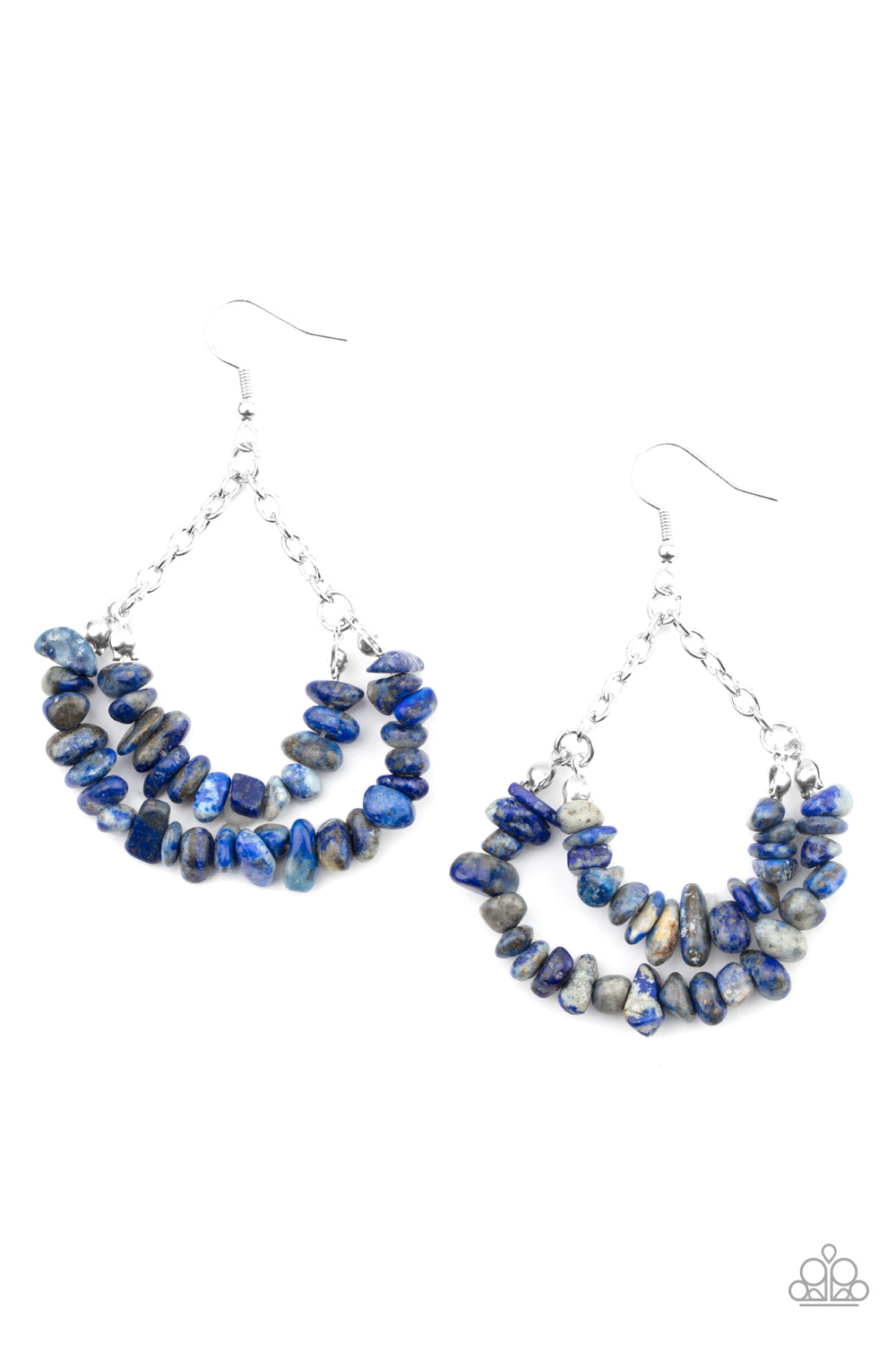 Paparazzi - Rainbow Rock Gardens - Blue Earrings  #1848