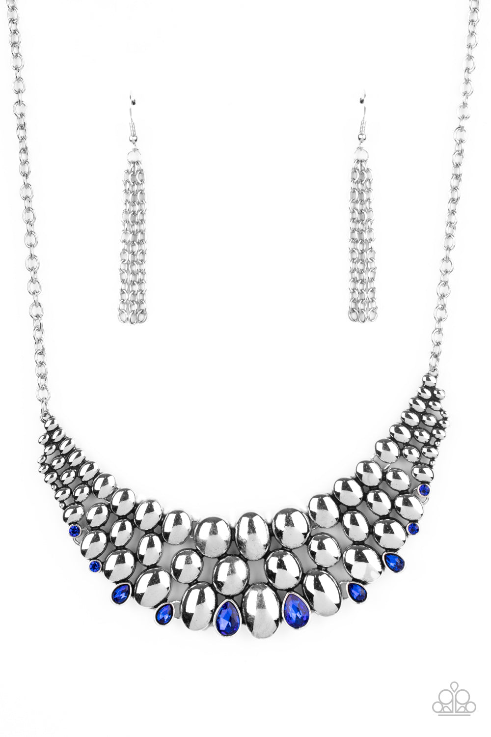 Paparazzi - Powerhouse Party - Blue Necklace  #0214