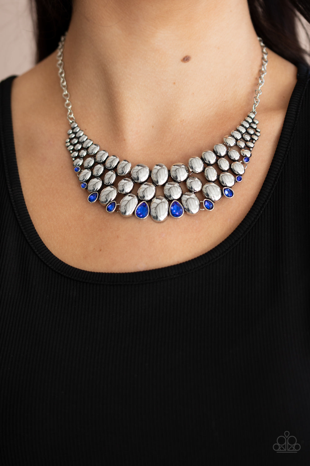 Paparazzi - Powerhouse Party - Blue Necklace  #0214