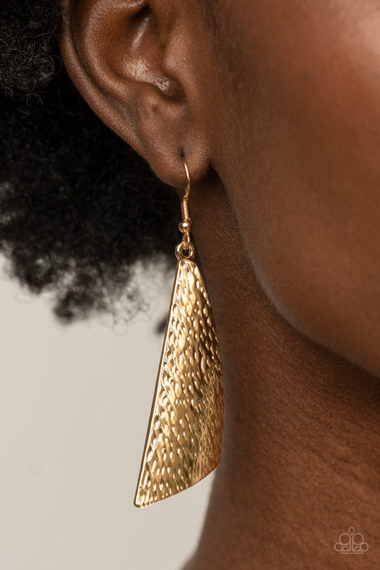 Paparazzi - Ready The Troops - Gold Earrings  #0778