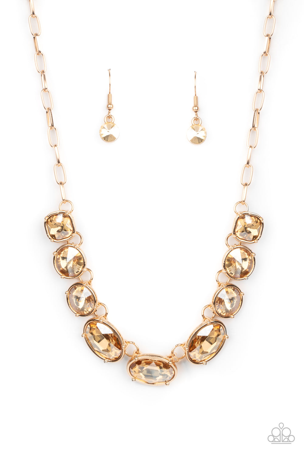 Paparazzi Accessories - Gorgeously Glacial - Gold Necklace #0057