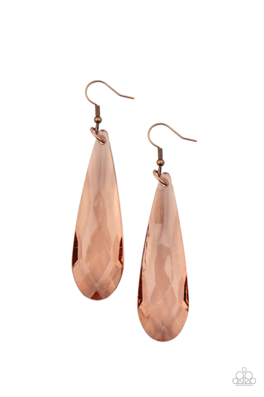 Paparazzi - Crystal Crowns - Copper Earrings #0864