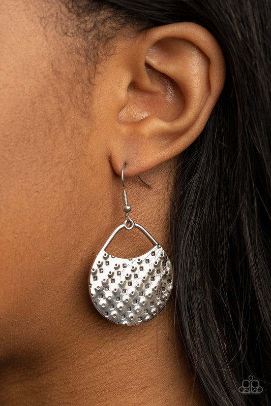 Paparazzi - Im Sensing a Pattern Here - Silver Earrings  #1790