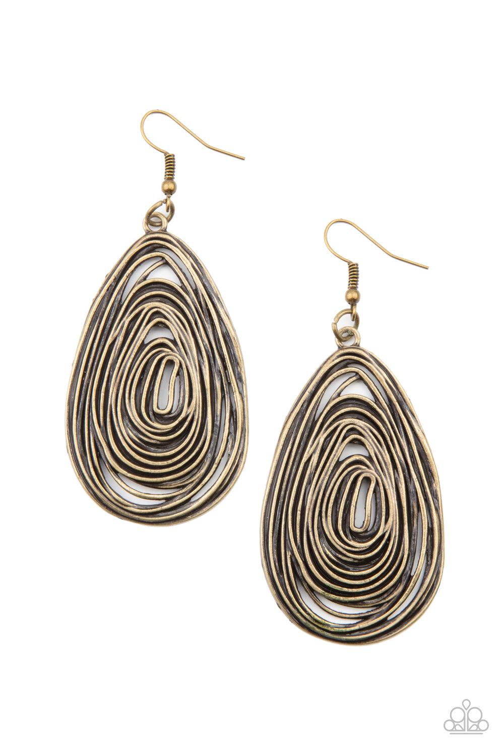 Paparazzi - Rural Ripples - Brass Earrings  #1832