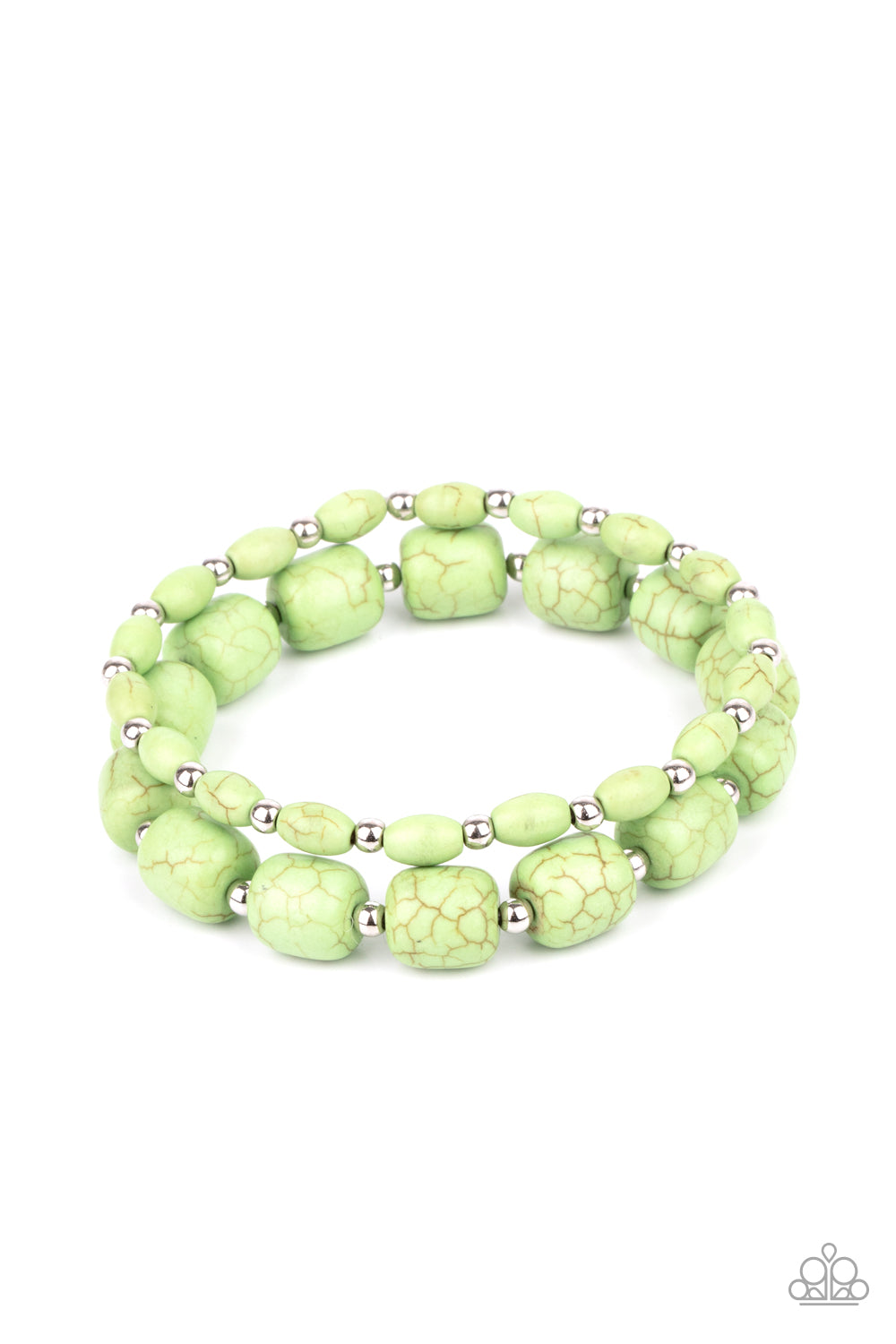Paparazzi - Colorfully Country - Green Bracelet  #1013
