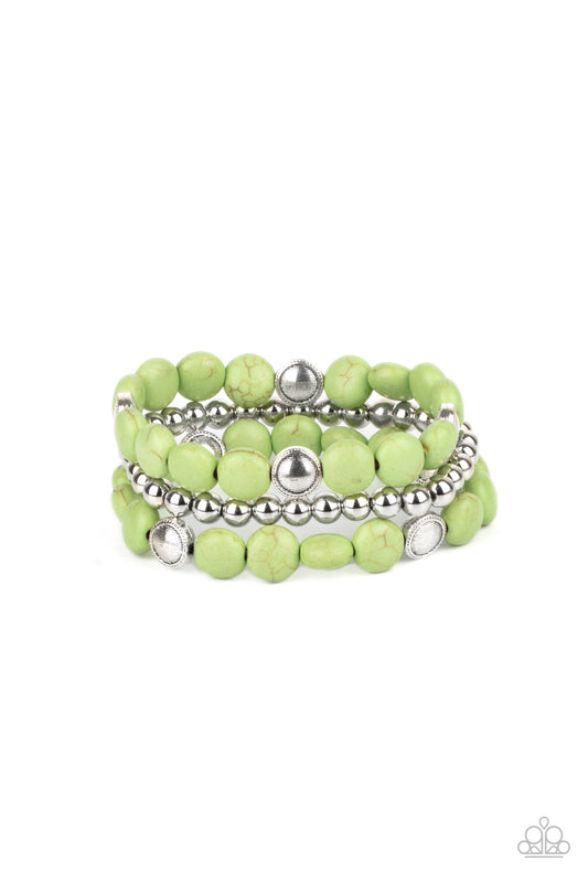 Paparazzi - Desert Verbena - Green Bracelets #1018