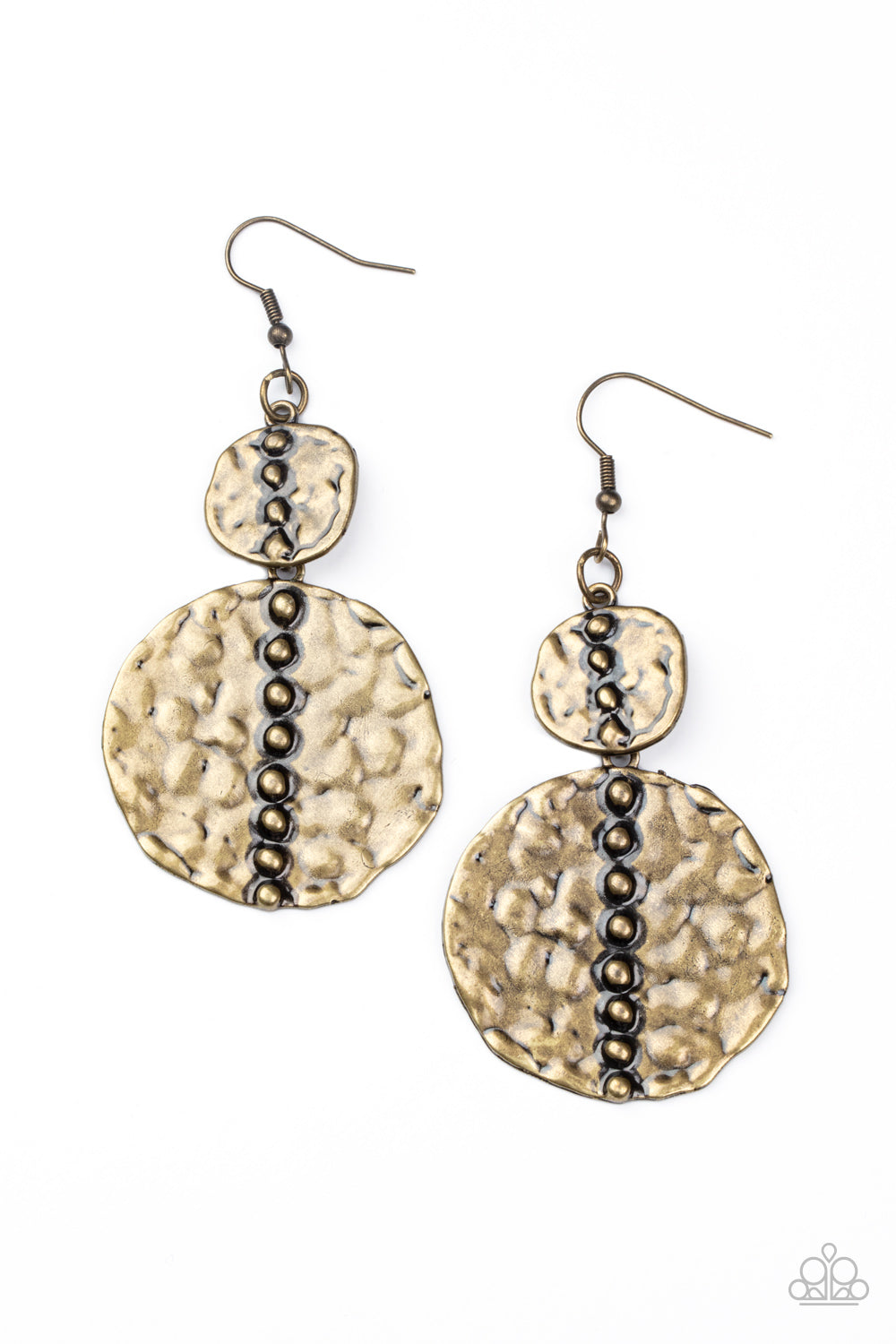 Paparazzi - Metro Metalhead - Brass Earrings  #1731