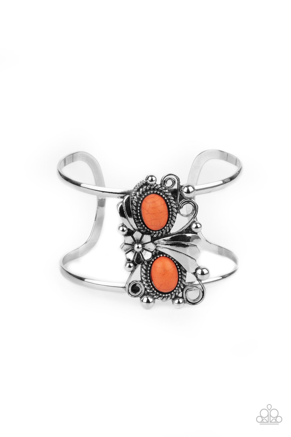 Paparazzi - Mojave Flower Girl - Orange Bracelet #0970