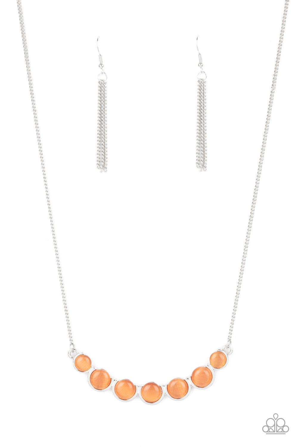 Paparazzi - Serenely Scalloped - Orange Necklace  #1638