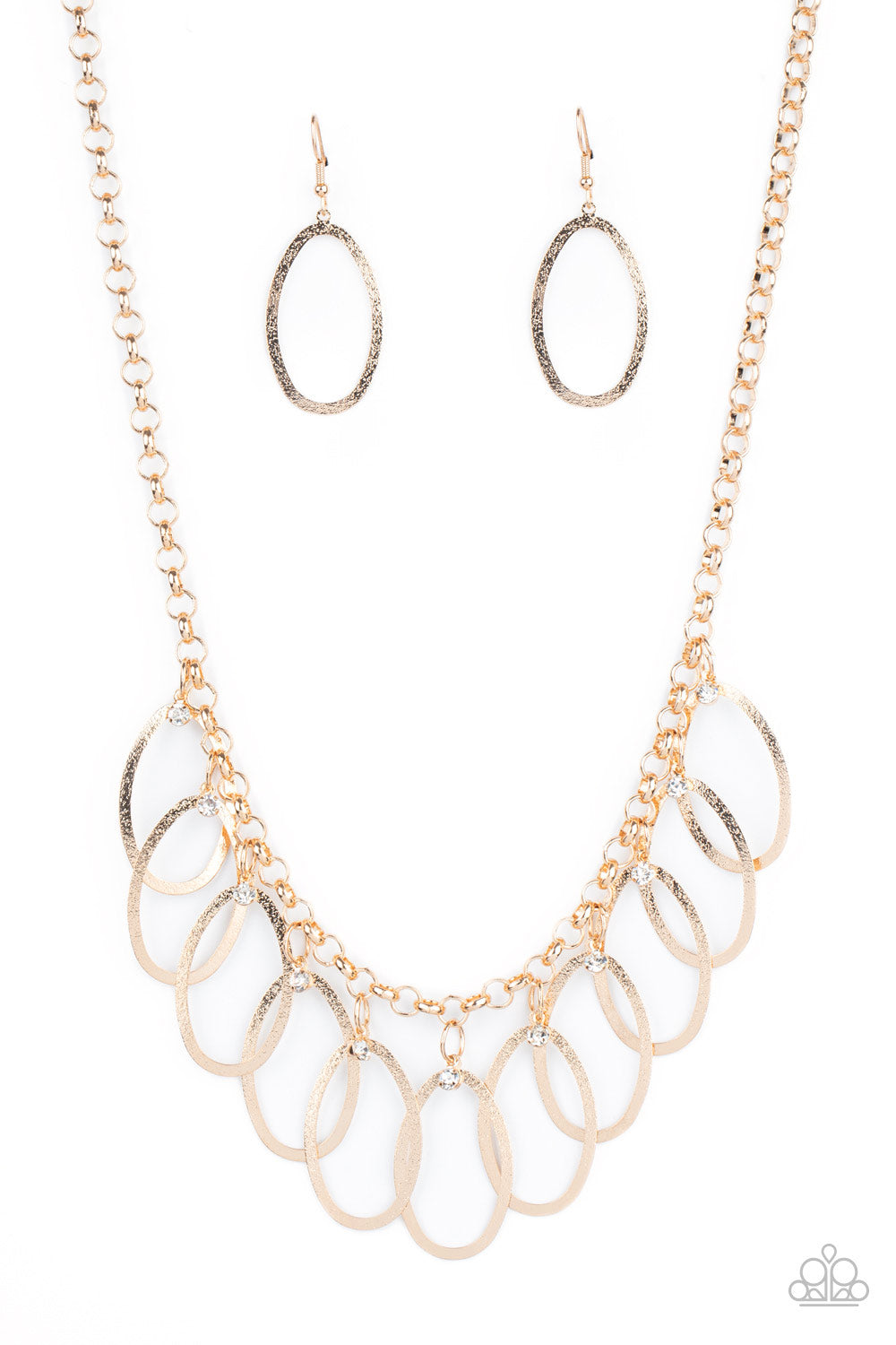 Paparazzi - Double OVAL-time - Gold Necklace #0032