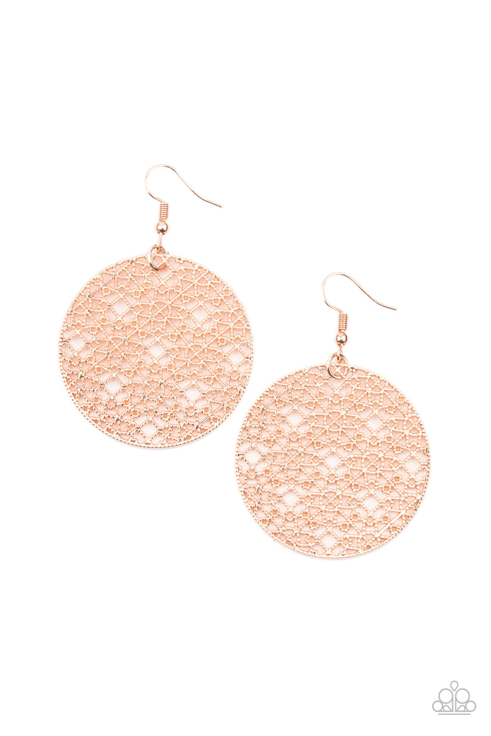 Paparazzi - Metallic Mosaic - Rose Gold Earrings O/D #046