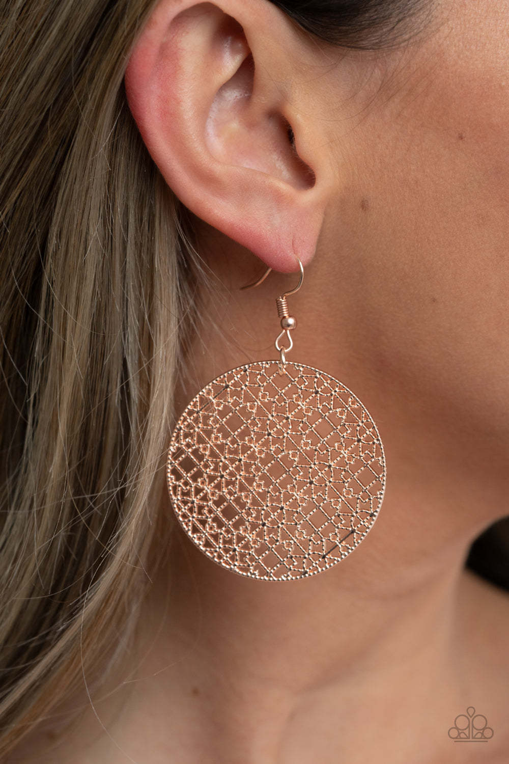 Paparazzi - Metallic Mosaic - Rose Gold Earrings O/D #046