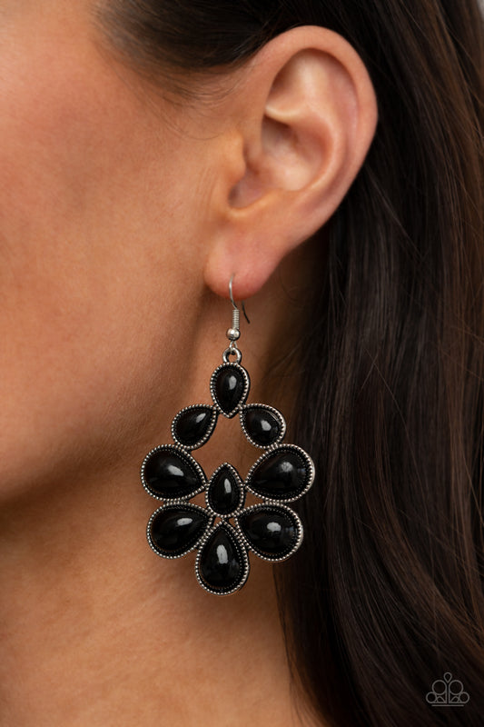 Paparazzi Accessories - In Crowd Couture - Black Earrings  #0743