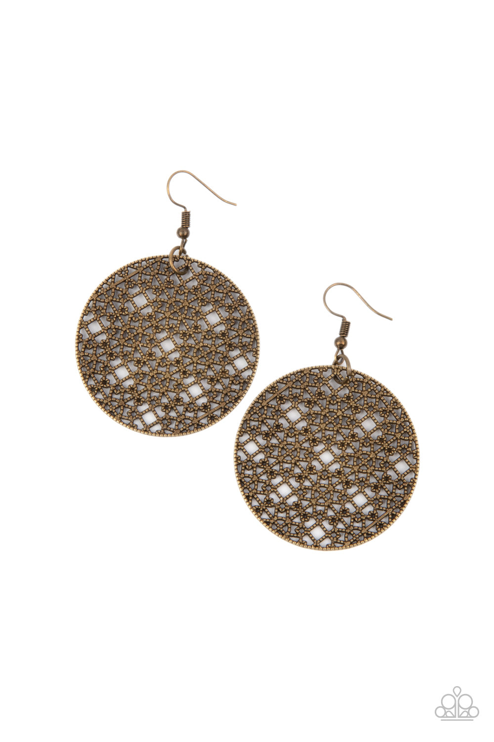 Paparazzi - Metallic Mosaic - Brass Earrings O/D #084