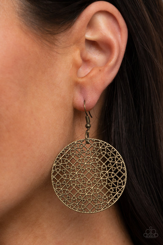 Paparazzi - Metallic Mosaic - Brass Earrings O/D #084