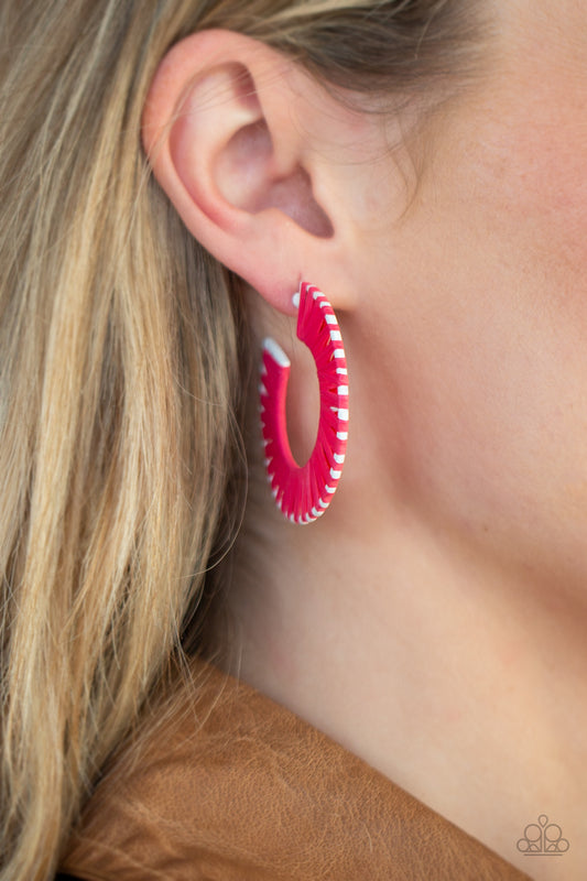 Paparazzi  - Everybody Conga! - Pink Earrings  #0605