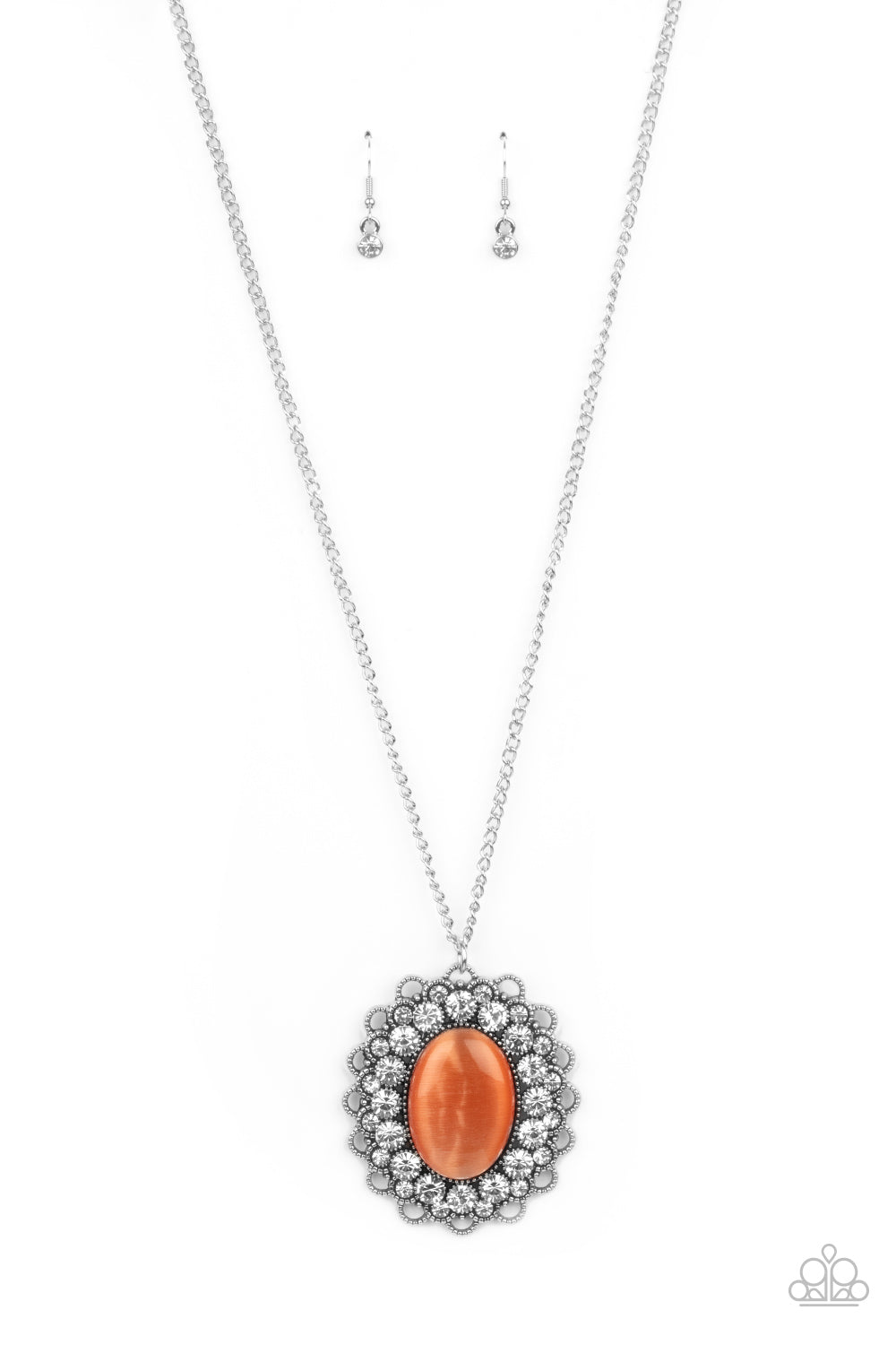 Paparazzi Accessories - Oh My Medallion - Orange Necklace  #0348