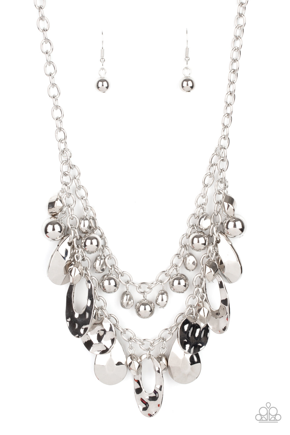 Paparazzi Accessories - Extra Exhilarating - Silver Necklace  #0470