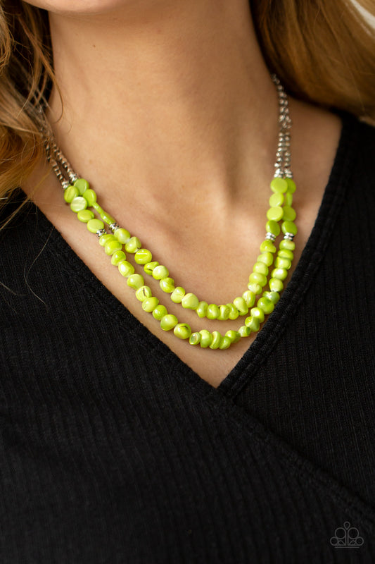 Paparazzi - Staycation Status - Green Necklace #0003