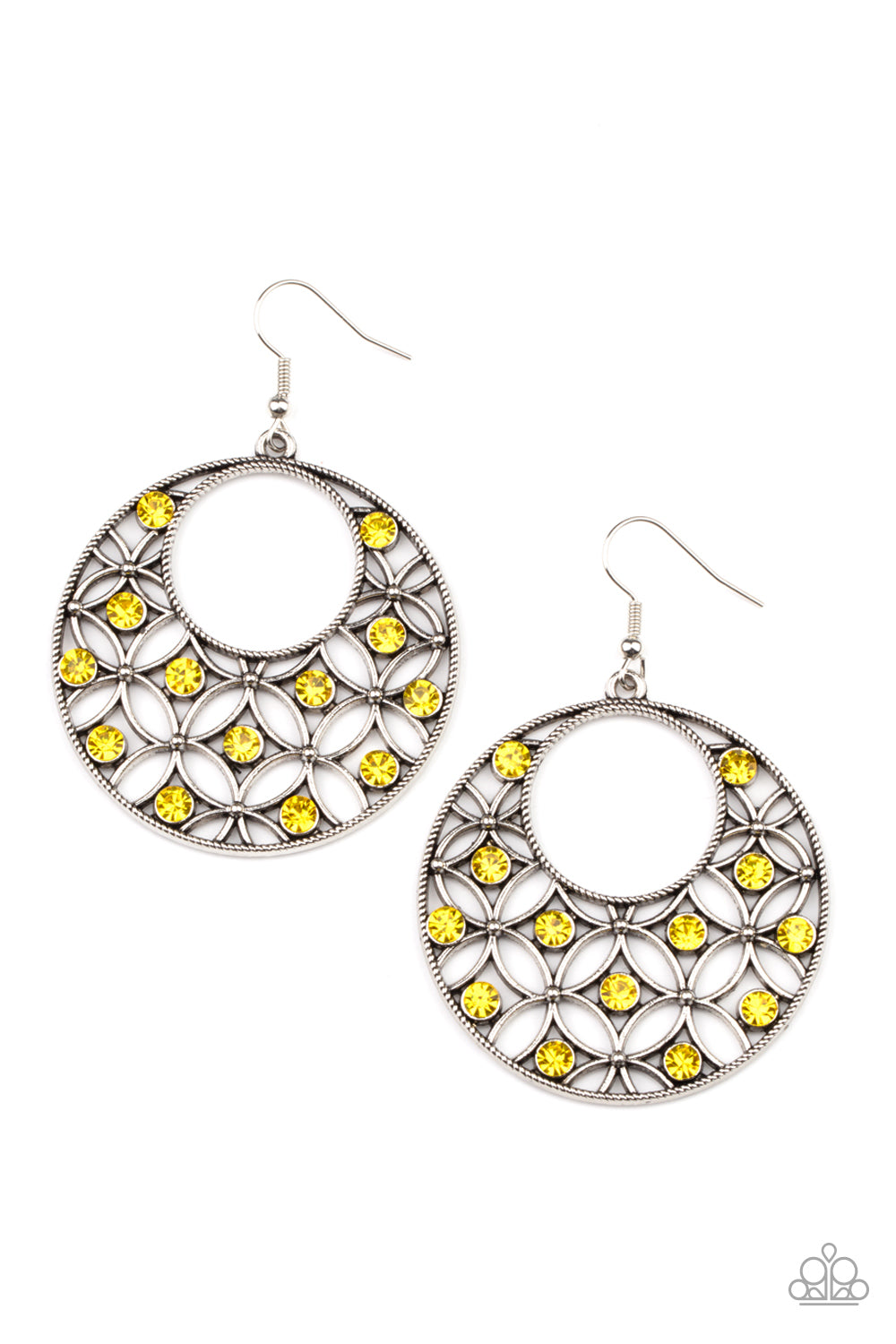 Paparazzi - Garden Garnish - Yellow Earrings  #1886