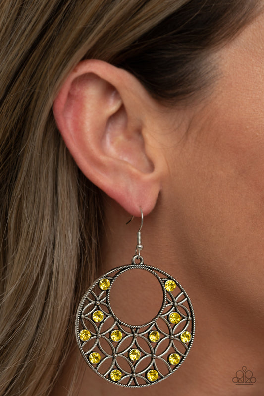 Paparazzi - Garden Garnish - Yellow Earrings  #1886