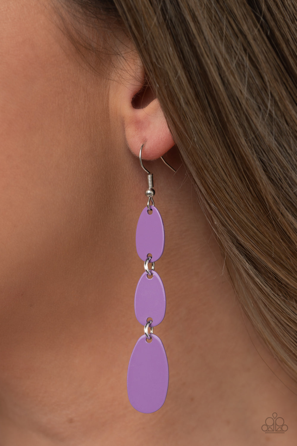 Paparazzi - Rainbow Drops - Purple Earrings #0880