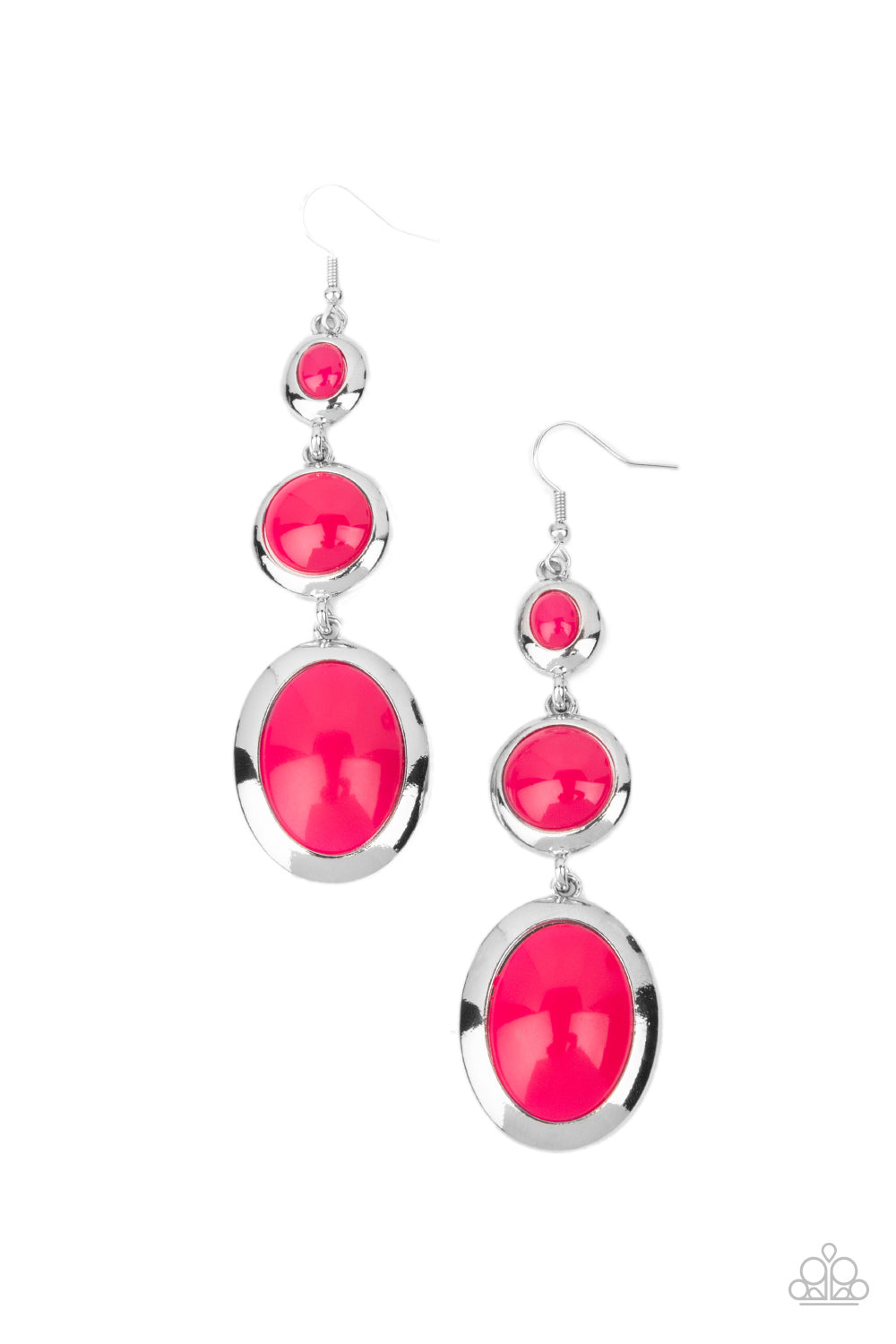 Paparazzi - Retro Reality - Pink Earrings #0876