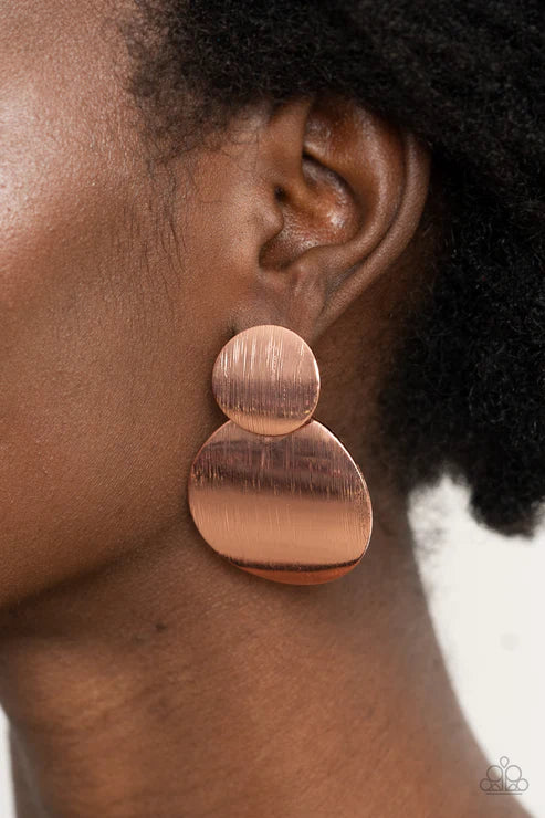 Paparazzi - Here Today, GONG Tomorrow - Copper Earrings O/D #036