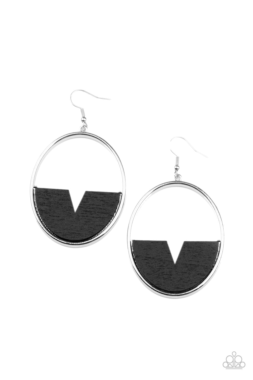 Paparazzi - Island Breeze - Black Earrings  #1702