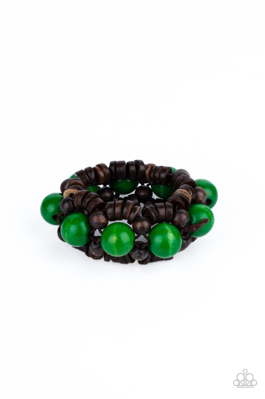 Paparazzi Accessories - Tropical Temptations - Green Bracelet #1028