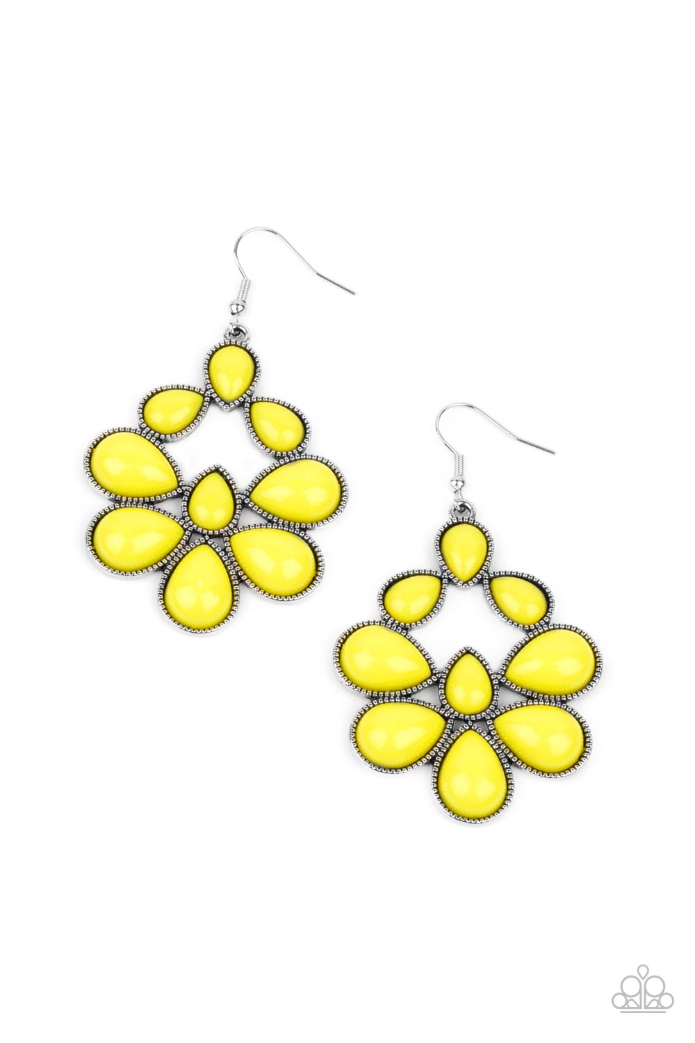 Paparazzi Accessories - In Crowd Couture - Yellow Earrings  #0742