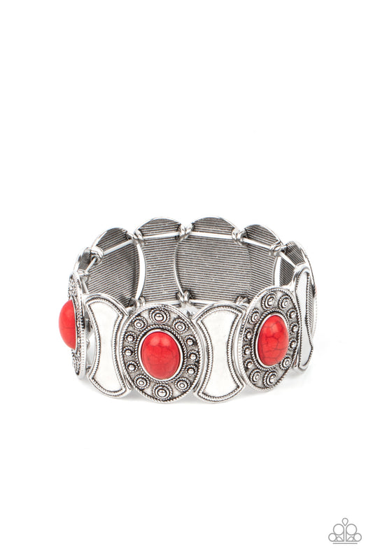 Paparazzi - Desert Relic - Red Bracelet -#0539