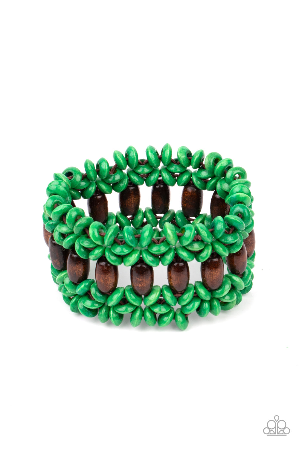 Paparazzi - Bali Beach Retreat - Green Bracelets  #1098