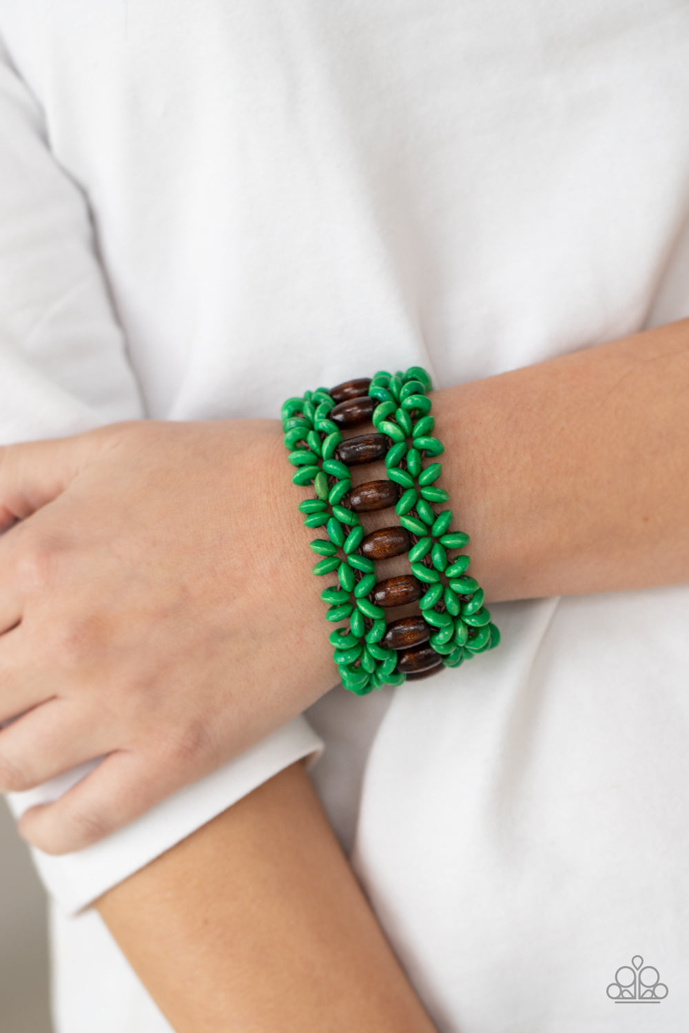 Paparazzi - Bali Beach Retreat - Green Bracelets  #1098