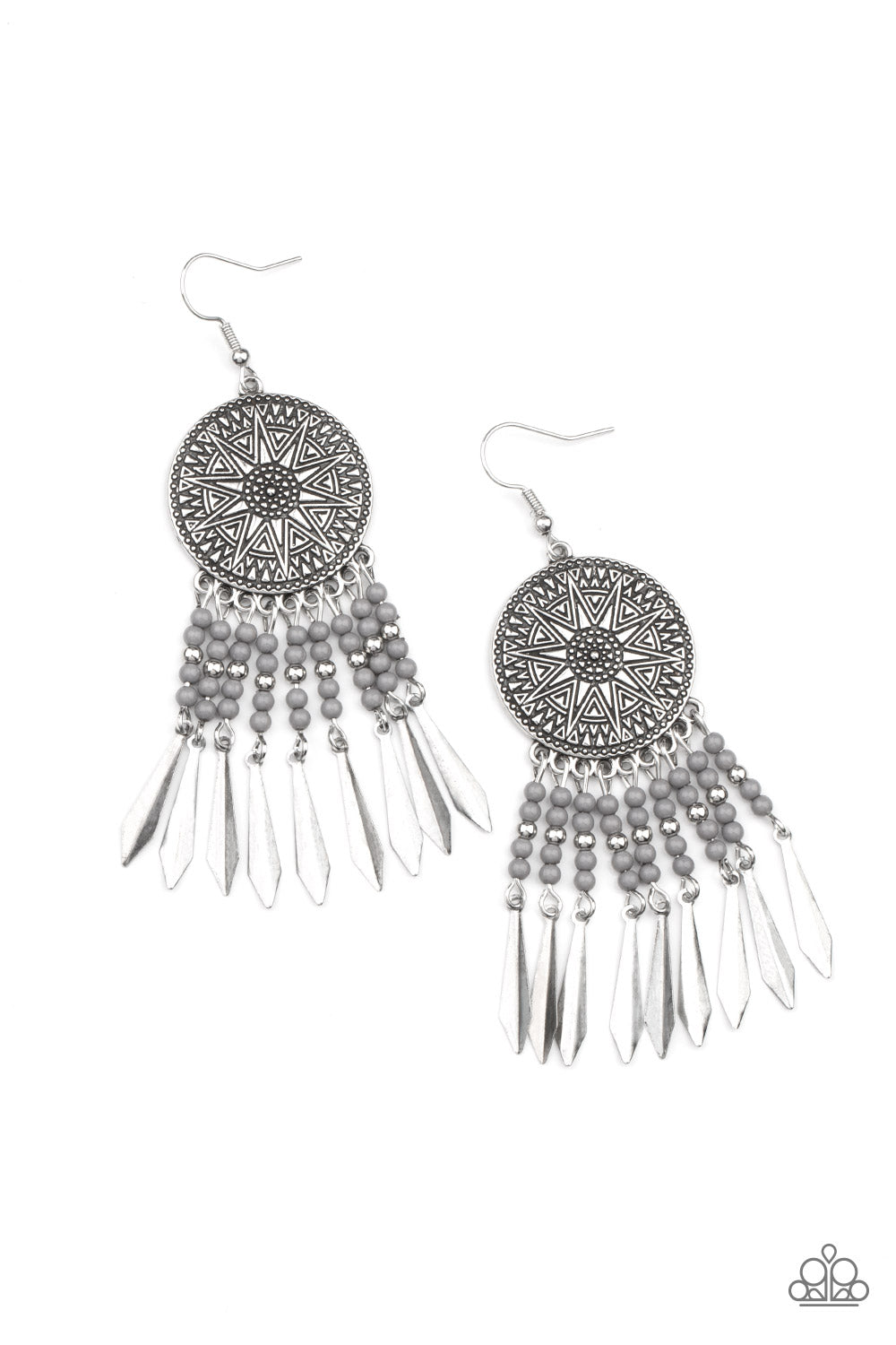 Paparazzi - Sun Warrior - Silver Earrings  #0660