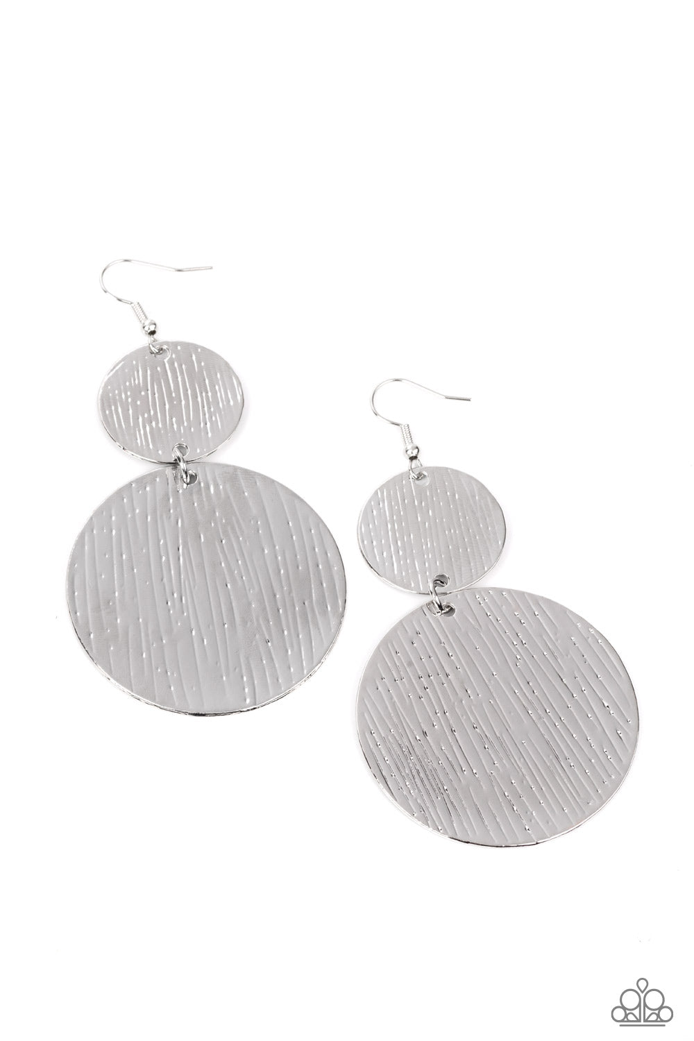 Paparazzi - Status CYMBAL - Silver -Earrings  #0893