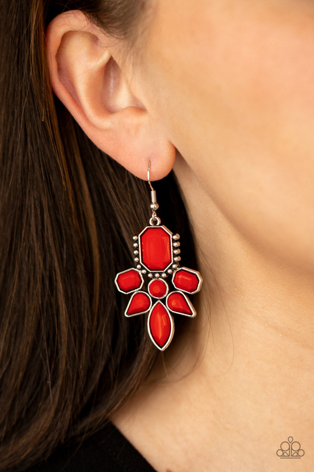 Paparazzi - Vacay Vixen - Red Earrings  #0668