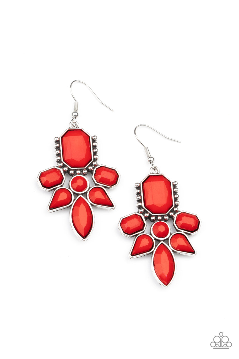 Paparazzi - Vacay Vixen - Red Earrings  #0668