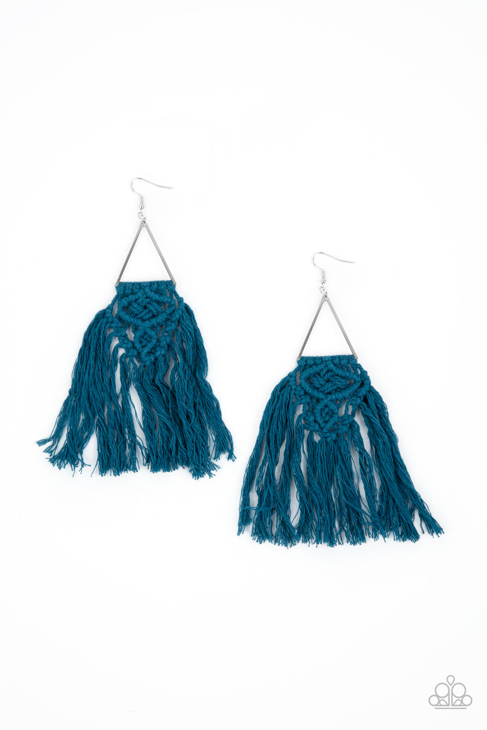 Paparazzi - Modern Day Macrame - Blue Earrings   #1755