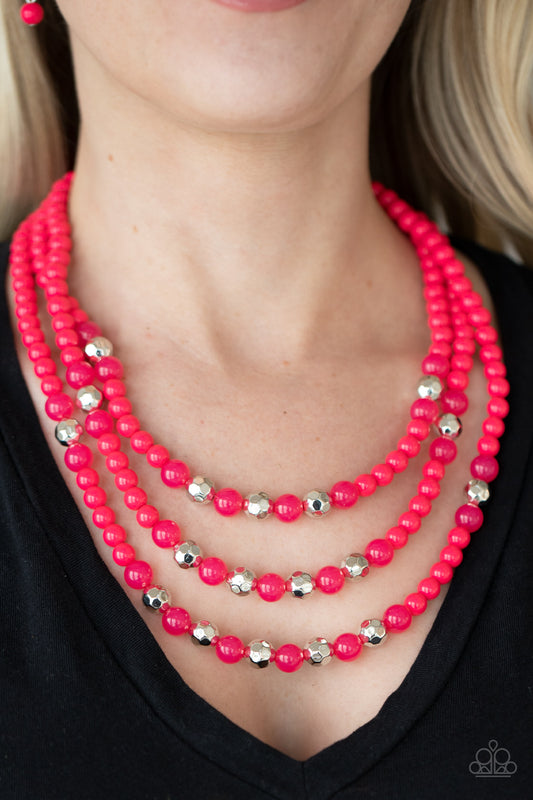 Paparazzi - STAYCATION All I Ever Wanted - Pink Necklaces #0247