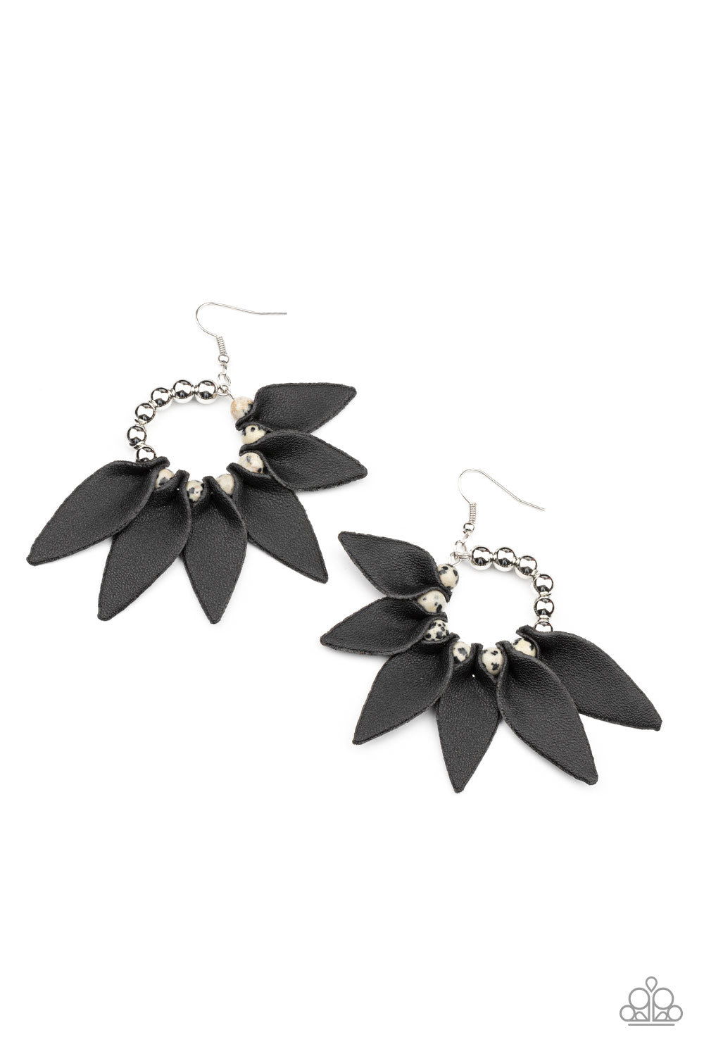 Paparazzi - Flower Child Fever - Black Earrings