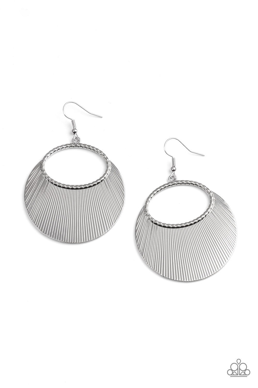 Paparazzi - Fan Girl Glam - Silver Earrings   #0613