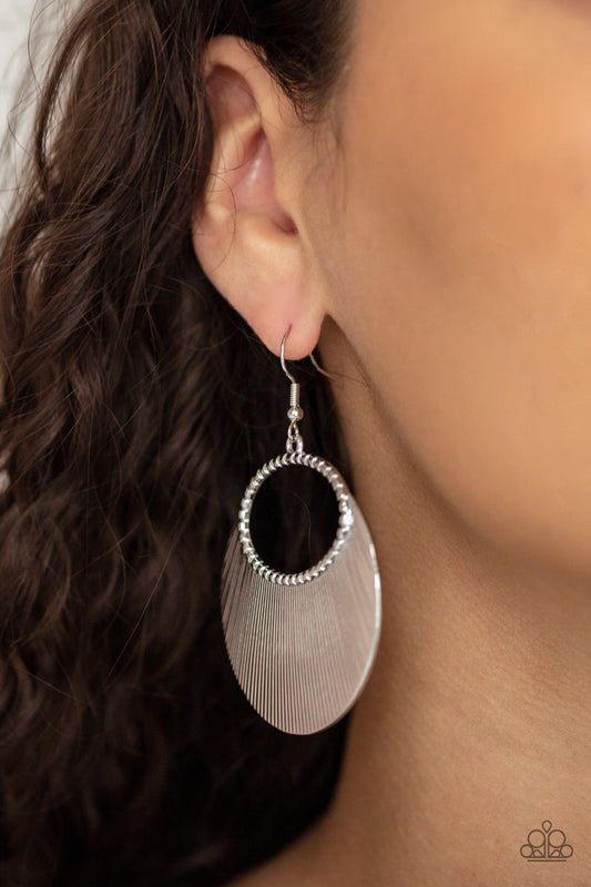 Paparazzi - Fan Girl Glam - Silver Earrings   #0613