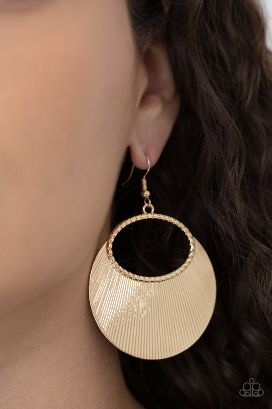 Paparazzi  - Fan Girl Glam - Gold Earrings  #0615