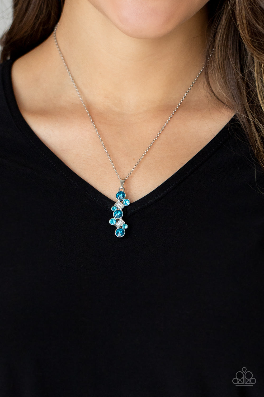 Paparazzi - Classically Clustered - Blue Necklaces  #N50