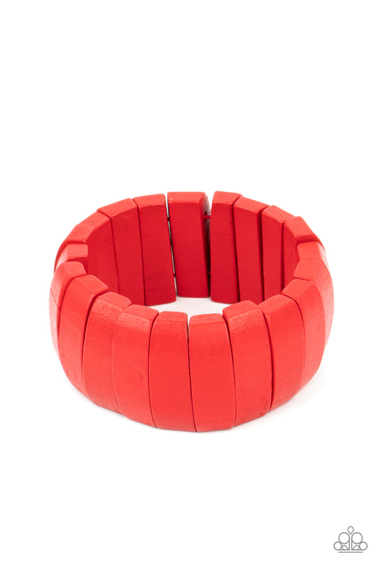 Paparazzi Accessories - Raise The BARBADOS - Red Bracelet #1040