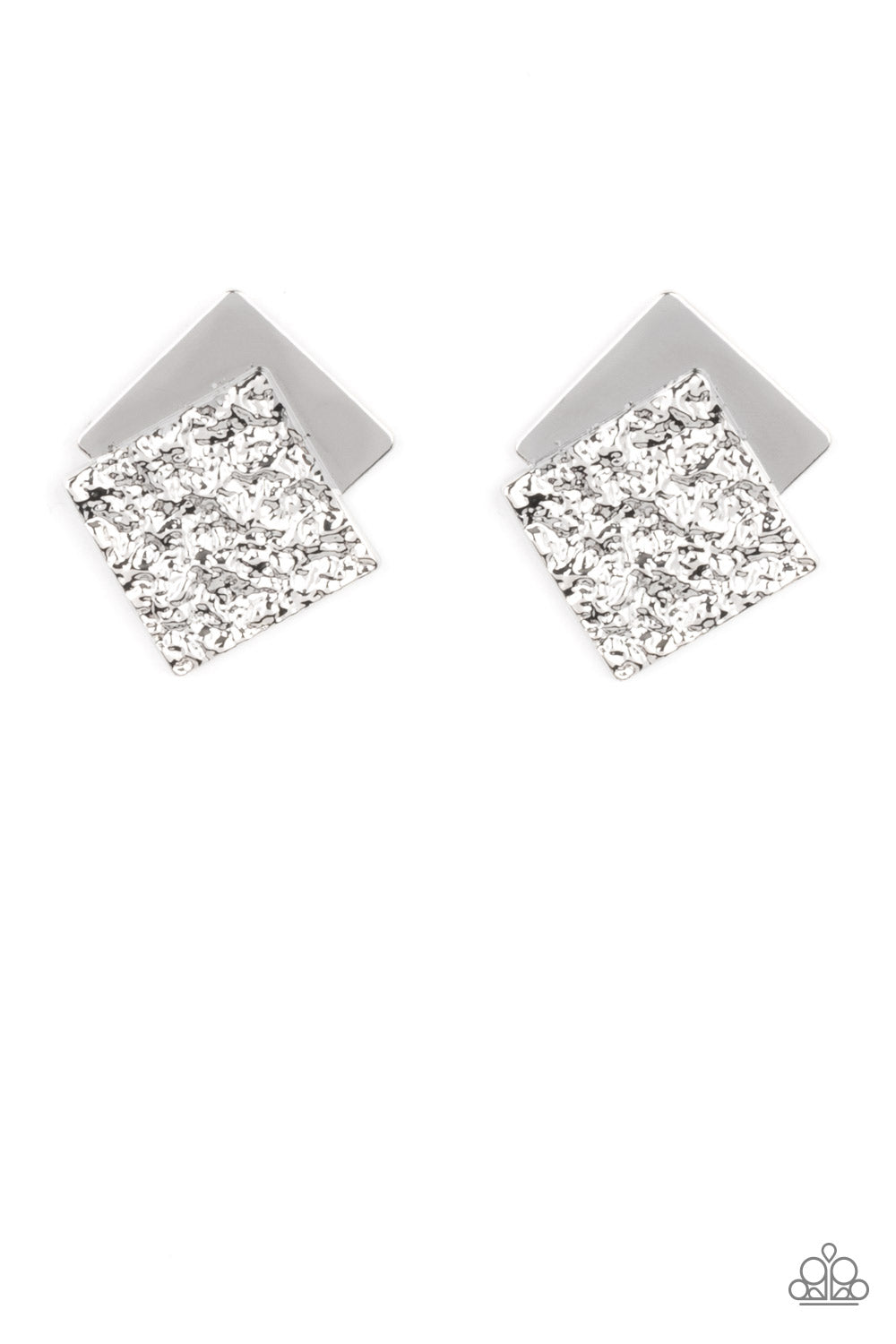 Paparazzi- Square With Style - Silver Earrings#1890