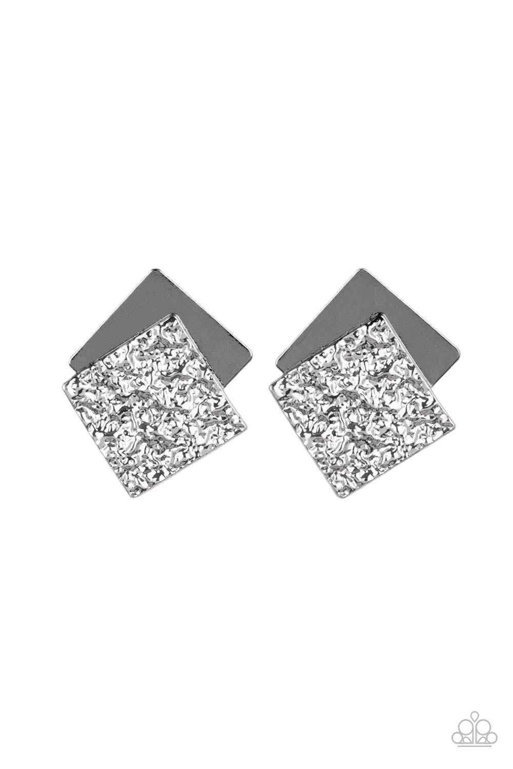 Paparazzi - Square With Style - Black Earrings  #1889